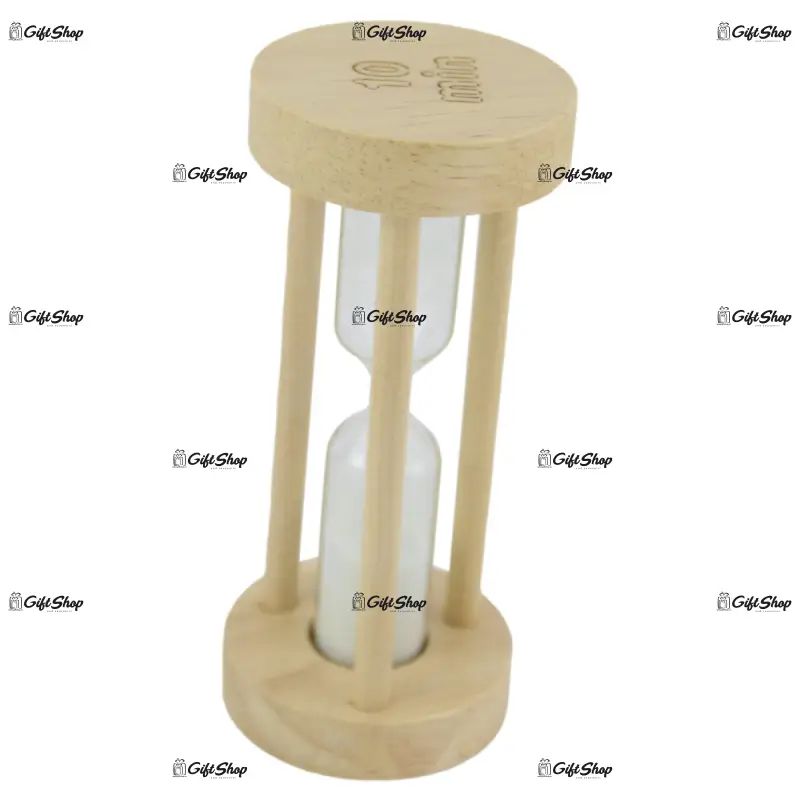 Clepsidra din lemn cu nisip colorat, 10 minute - 11 cm